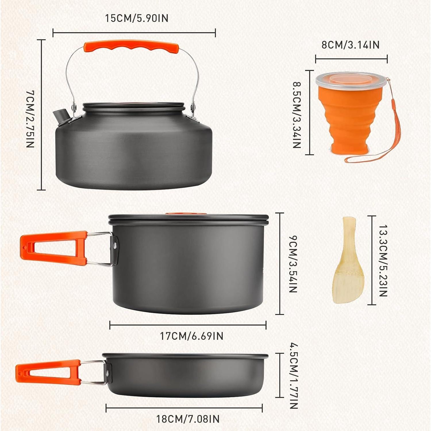 Juego de Utensilios de Cocina para Camping D LIAN DONG - 2-3 Personas