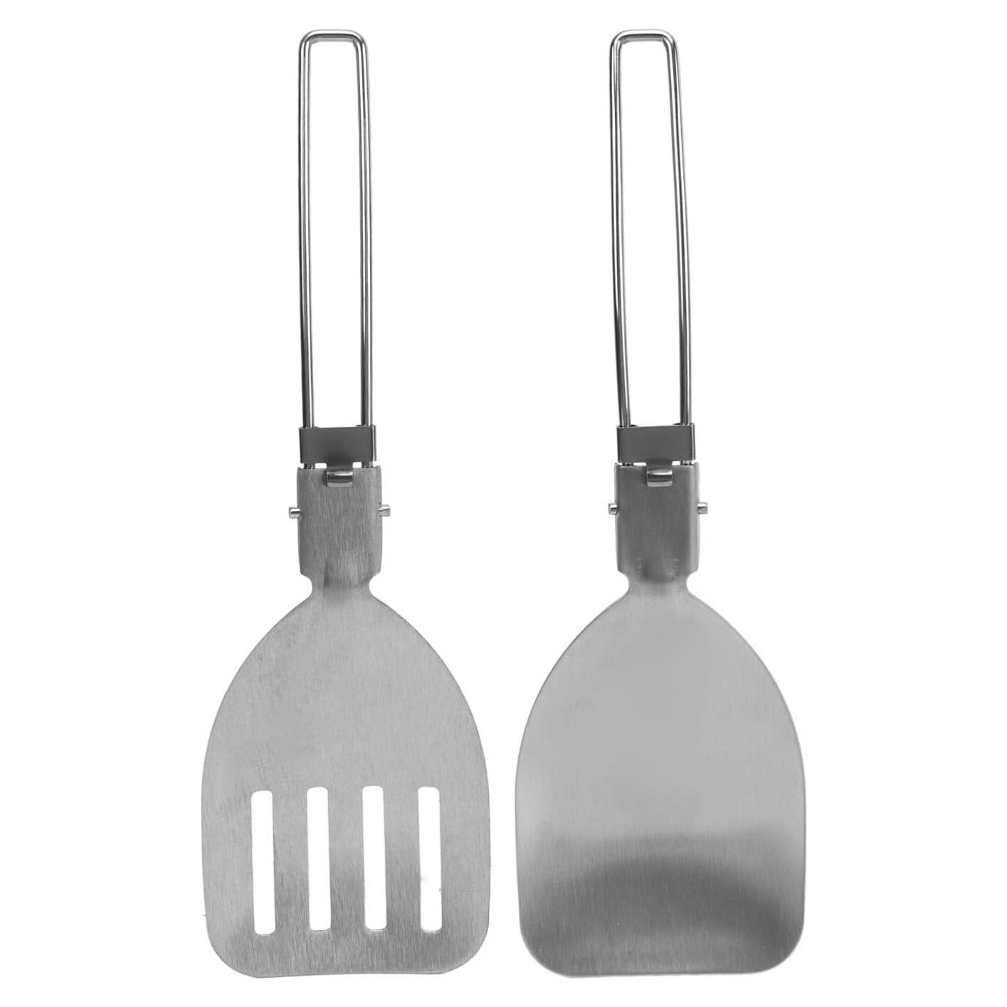 2 Espátulas Plegables de Acero Inoxidable 304 para Camping