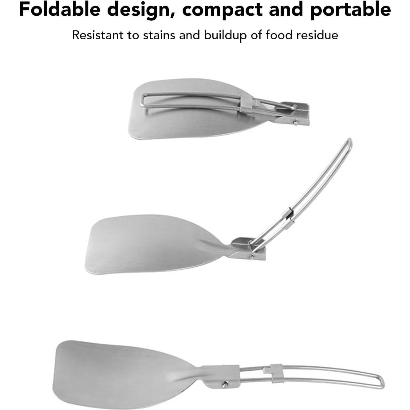 2 Espátulas Plegables de Acero Inoxidable 304 para Camping