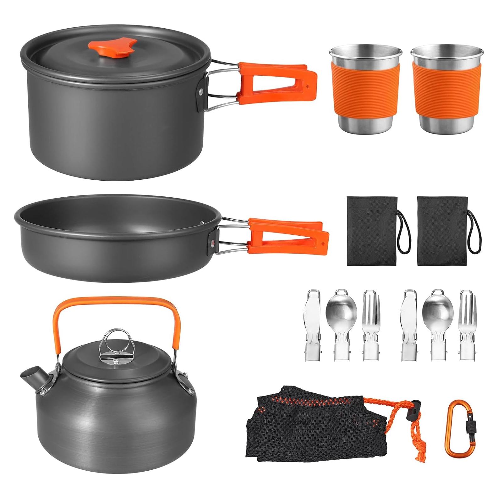 Juego de Cocina para Camping FUNYKICH 17 Piezas Antiadherente