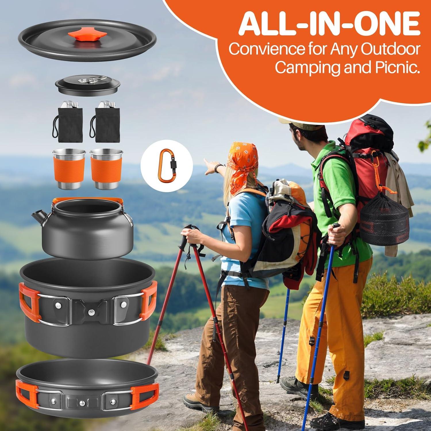 Juego de Cocina para Camping FUNYKICH 17 Piezas Antiadherente