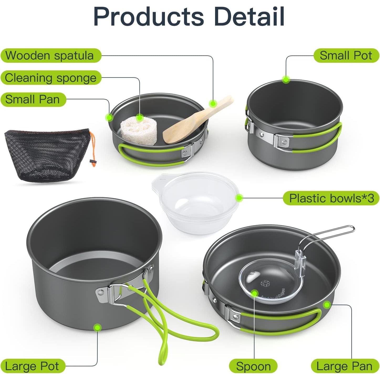 Juego de Utensilios de Cocina Lixada 11 Piezas Camping