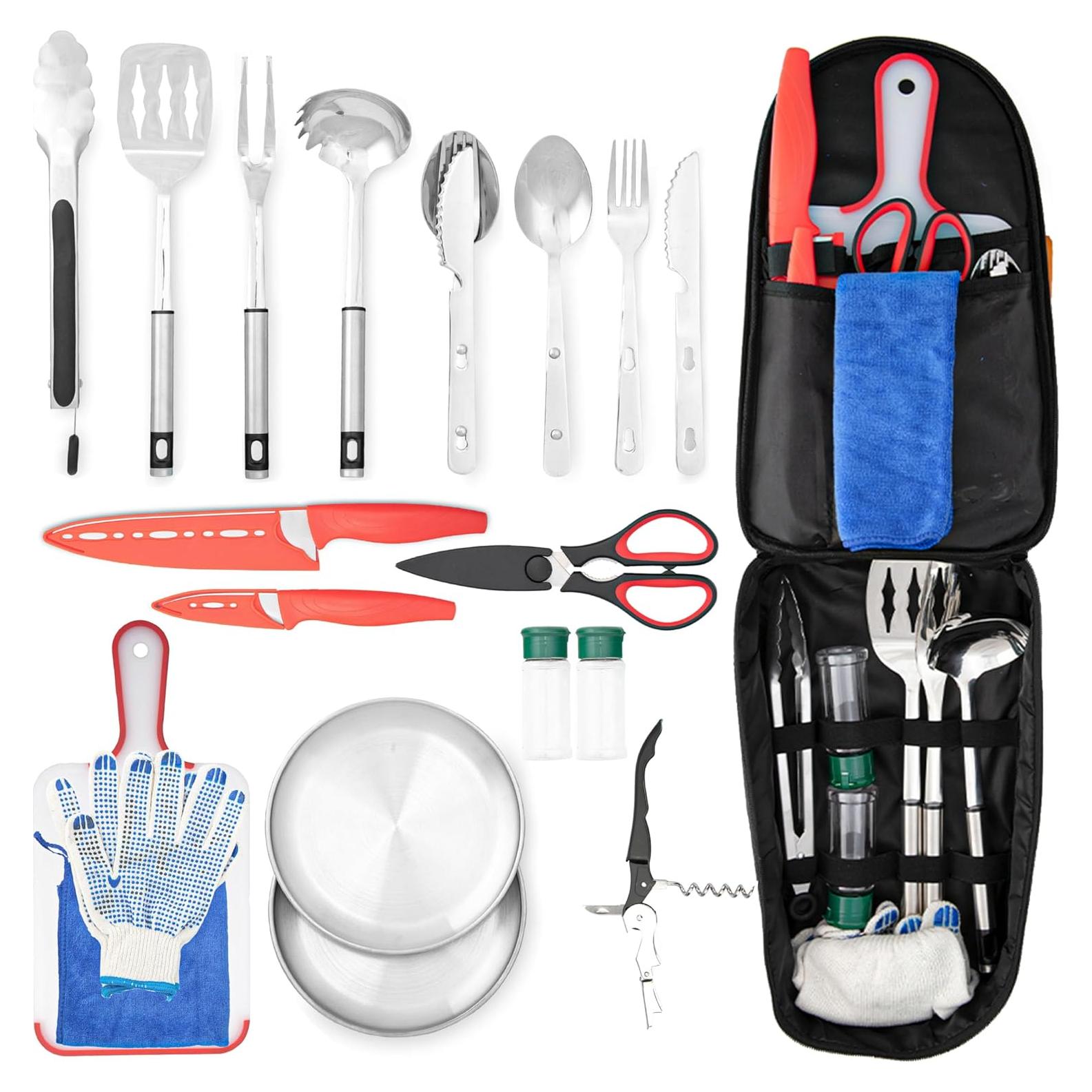 Juego de Utensilios de Camping FORTITUDE21 21 Piezas Resistente