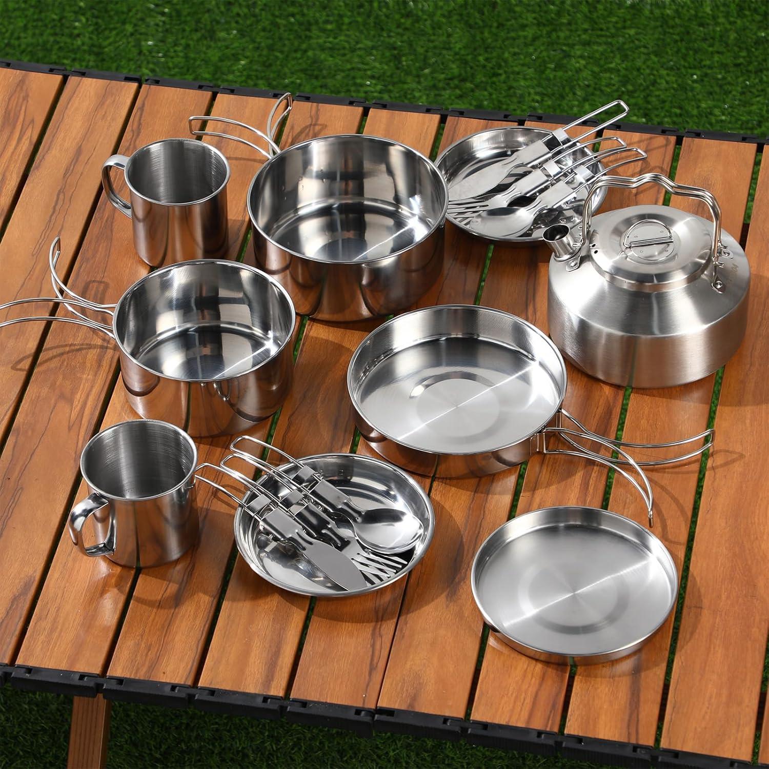 Kit de Cocina para Camping Funnymoom 15 Piezas Acero Inoxidable