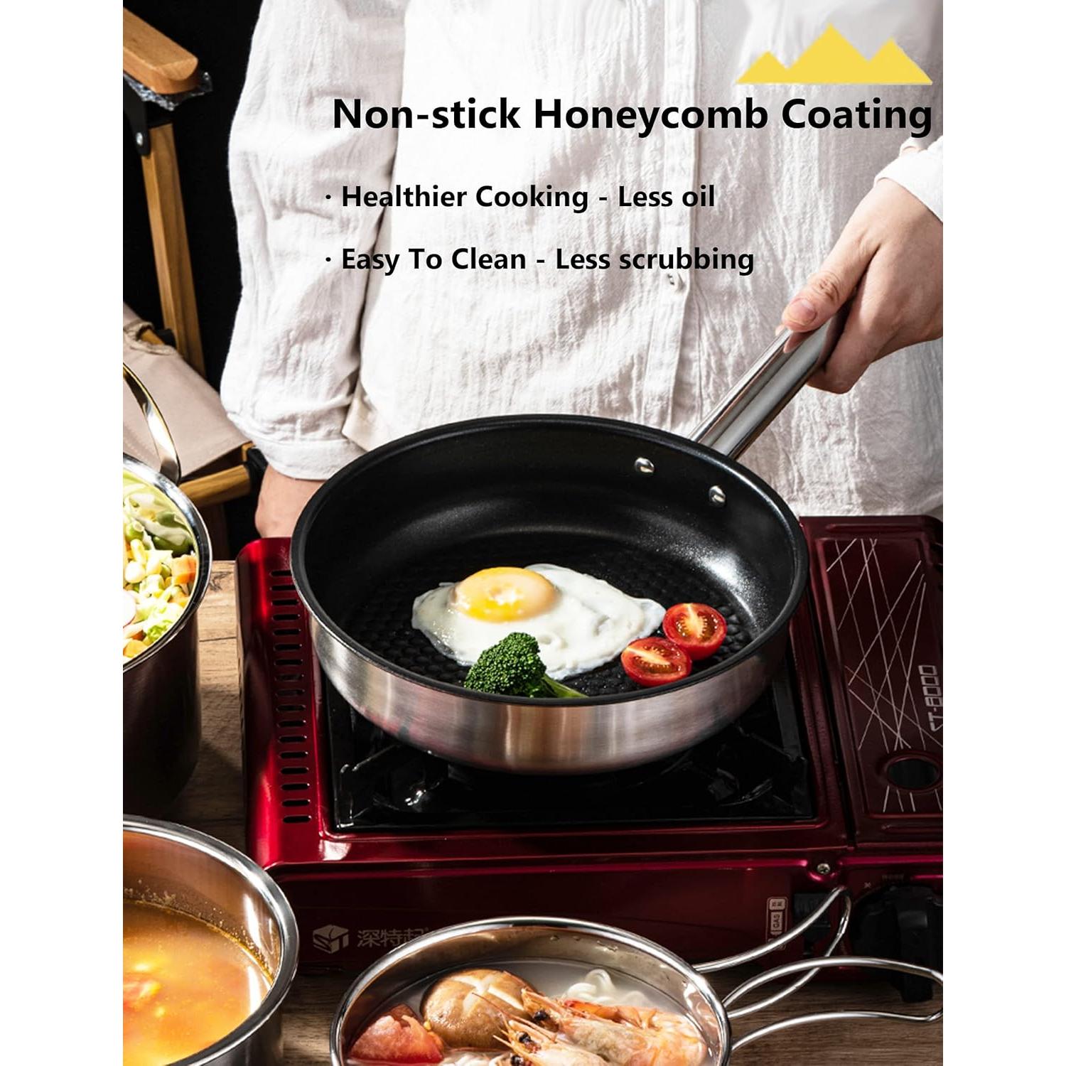 Juego de Cocina para Camping CretFine 5 Piezas Acero Inoxidable