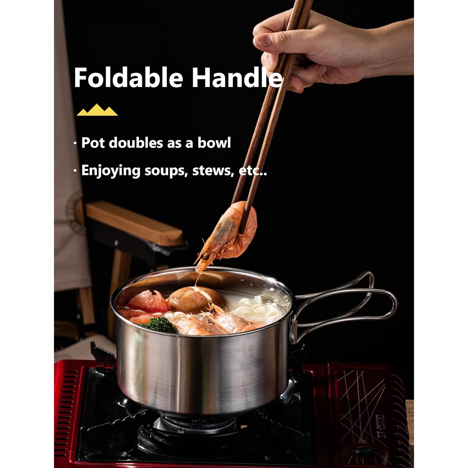 Juego de Cocina para Camping CretFine 5 Piezas Acero Inoxidable