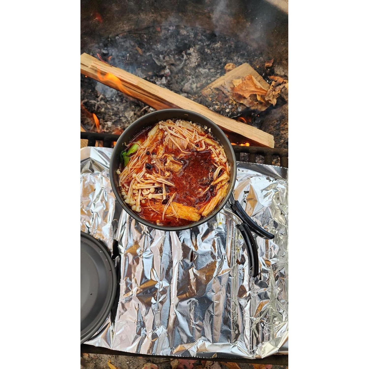 Juego de Cocina para Camping Beteray 12 Piezas Aluminio Rojo