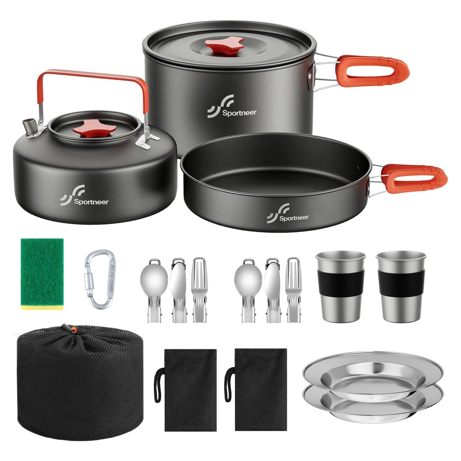 Juego de Utensilios de Cocina para Camping Sportneer 1-2 Personas