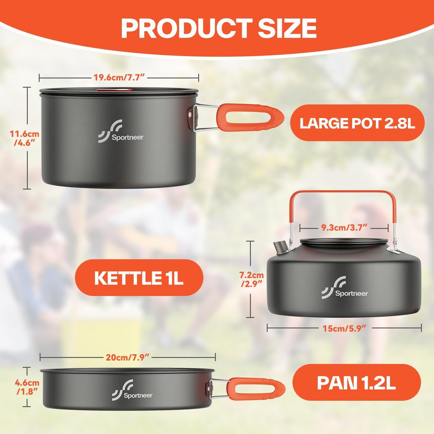 Juego de Utensilios de Cocina para Camping Sportneer 1-2 Personas