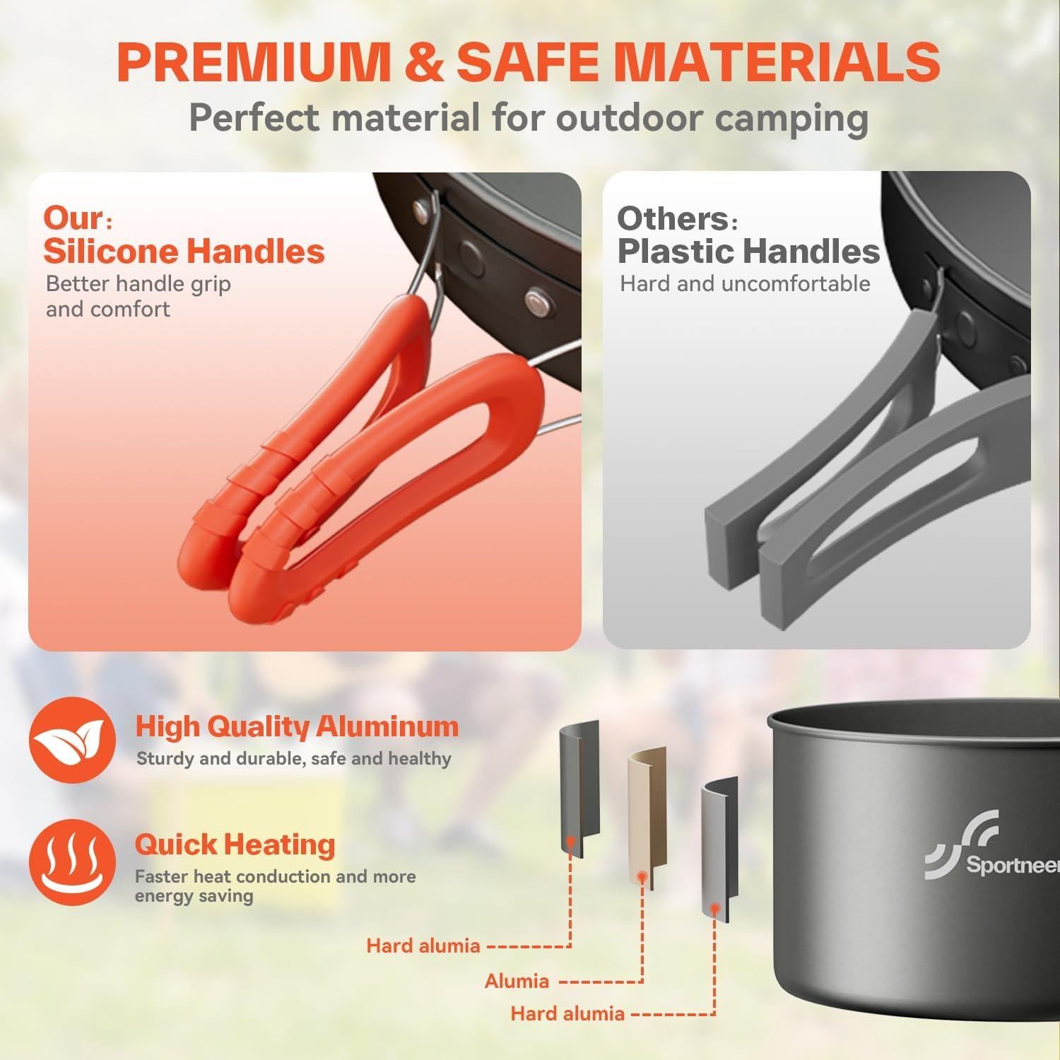 Juego de Utensilios de Cocina para Camping Sportneer 1-2 Personas