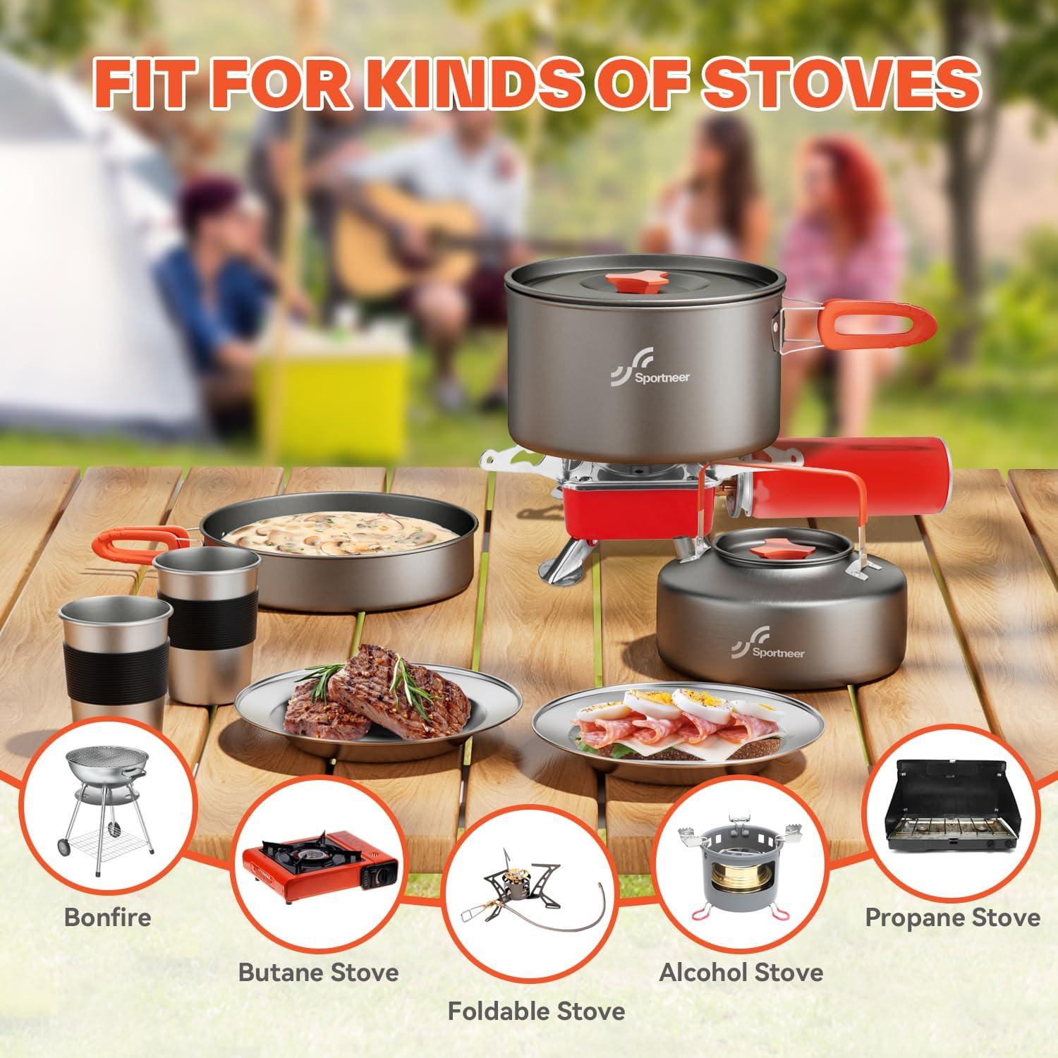 Juego de Utensilios de Cocina para Camping Sportneer 1-2 Personas