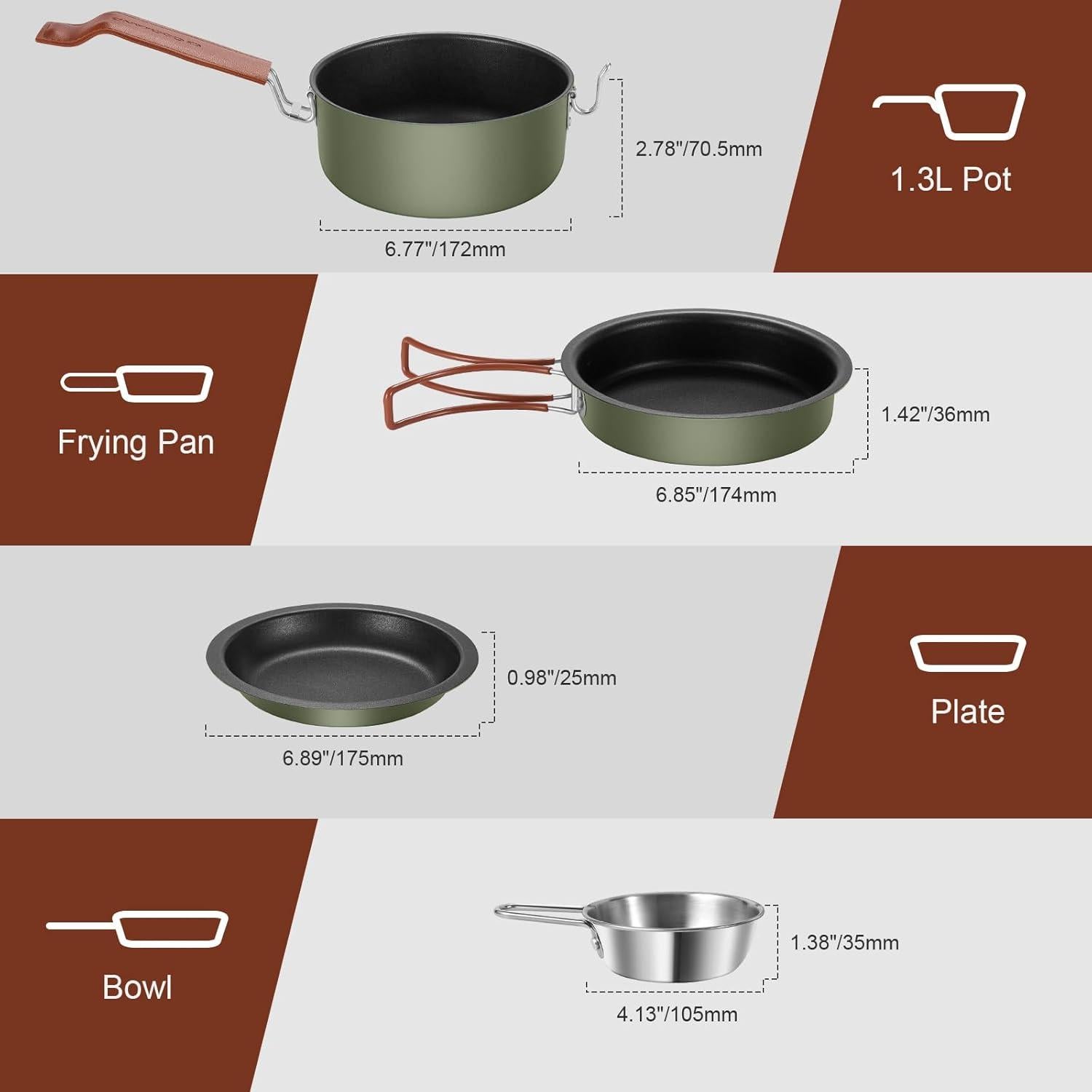 Juego de Utensilios de Cocina para Camping Odoland 10 Piezas