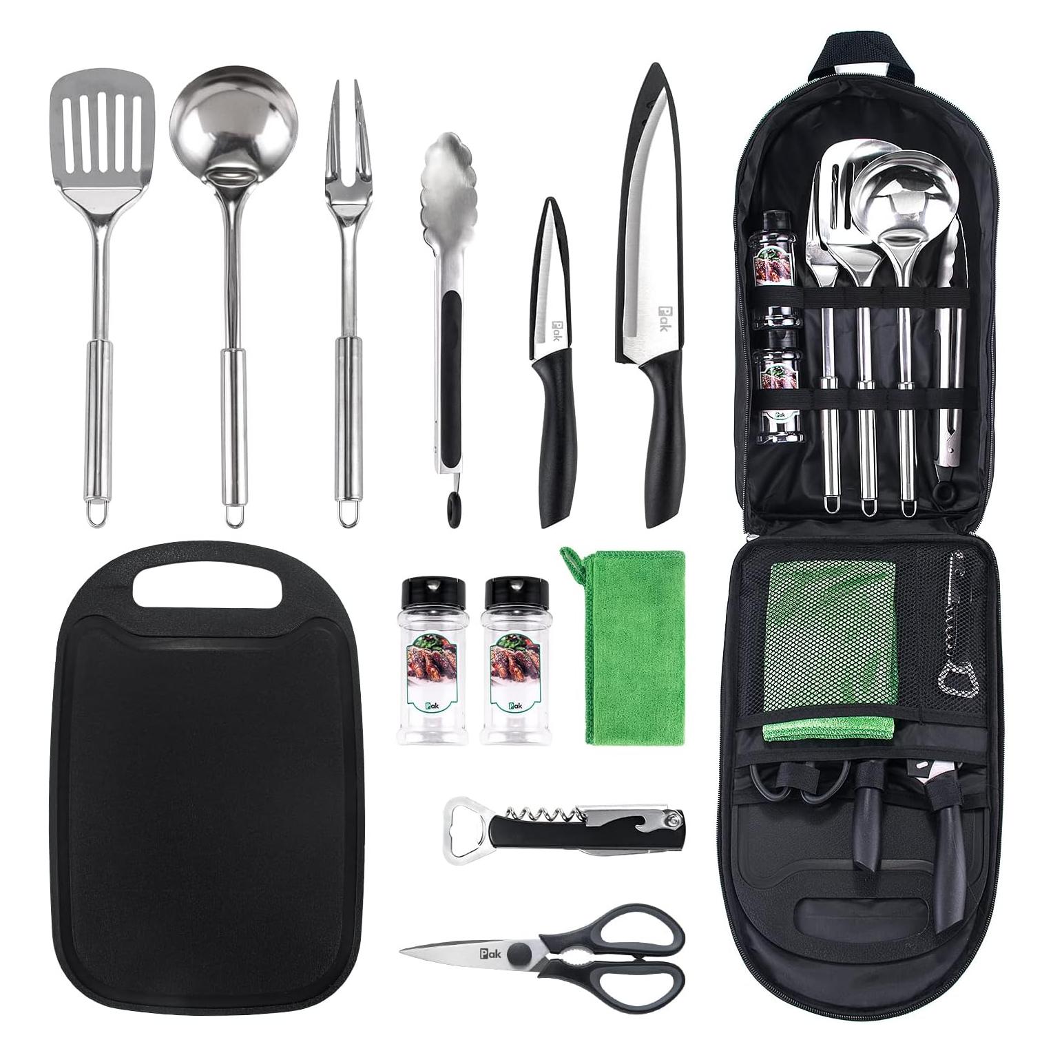 Juego de Utensilios de Cocina para Camping Pak 15 Piezas
