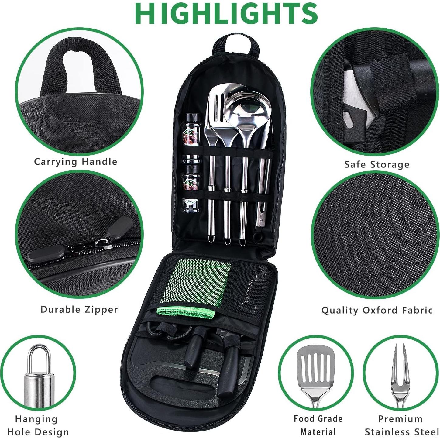 Juego de Utensilios de Cocina para Camping Pak 15 Piezas