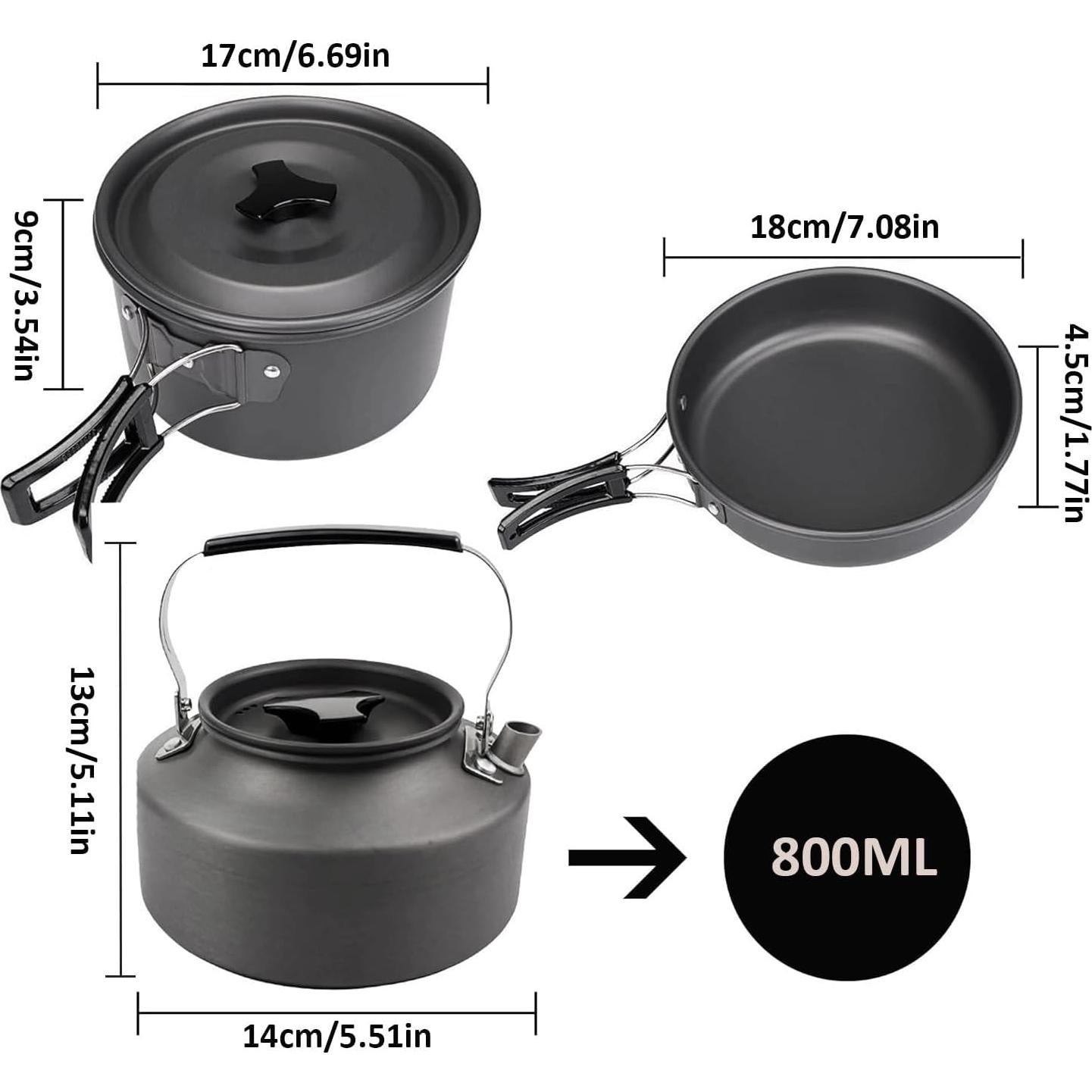 Set de Cocina para Camping aiGear 3 Piezas Aluminio Liviano