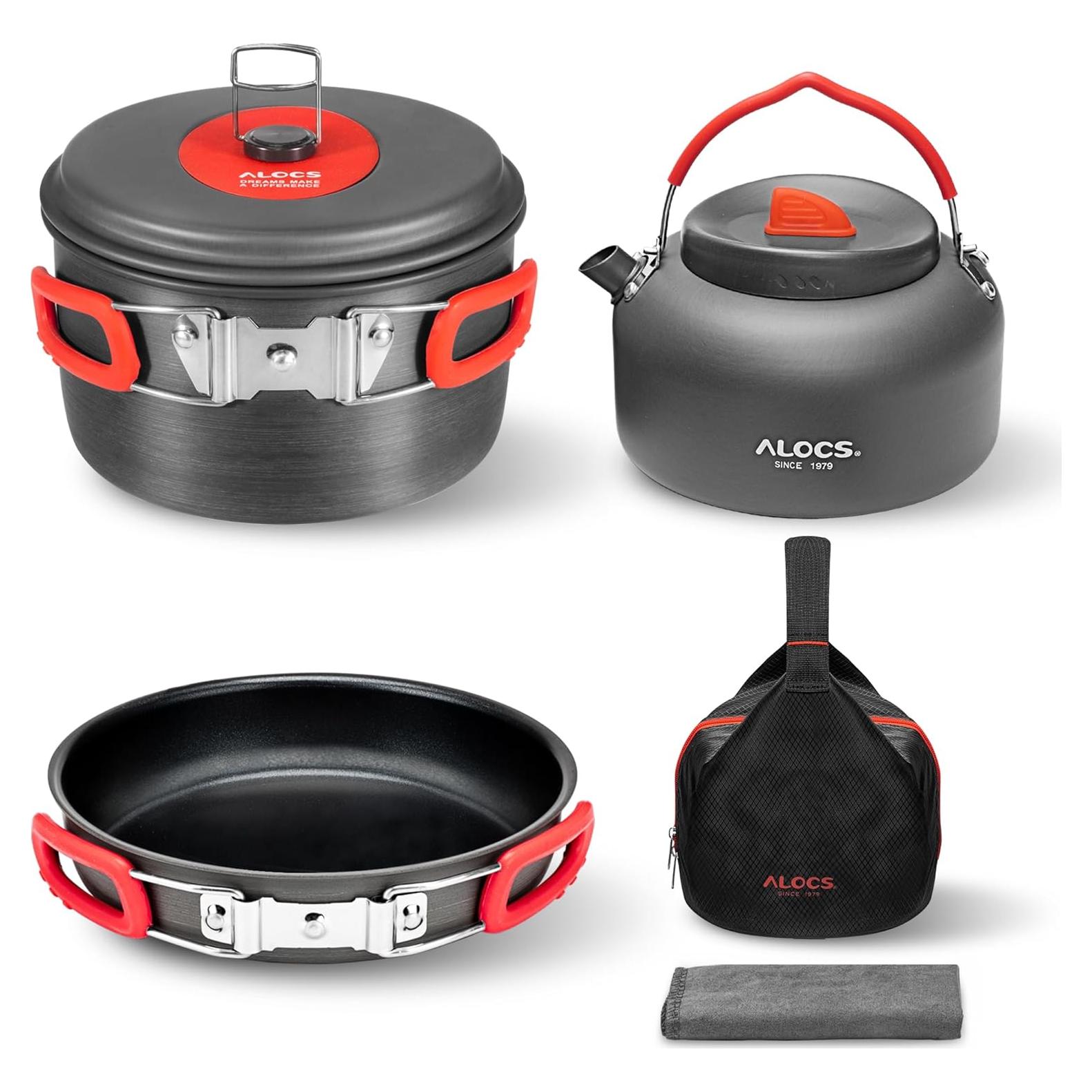 Juego de Utensilios de Cocina para Camping Alocs - 3 Piezas