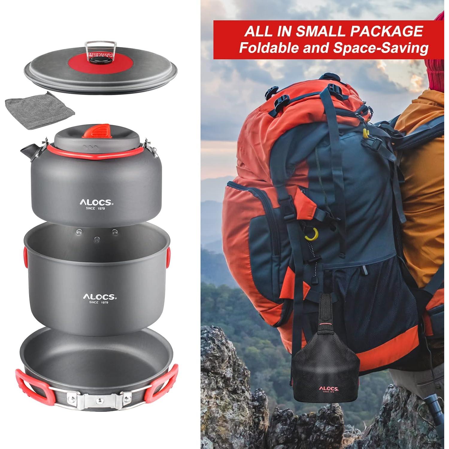 Juego de Utensilios de Cocina para Camping Alocs - 3 Piezas