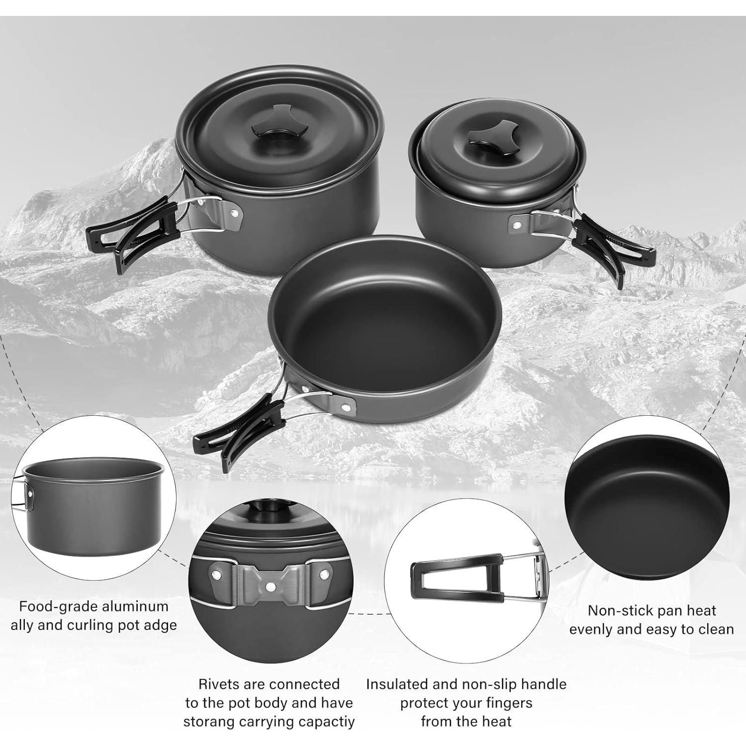 Kit de Cocina para Camping Lixada 10 Piezas Liviano y Portátil
