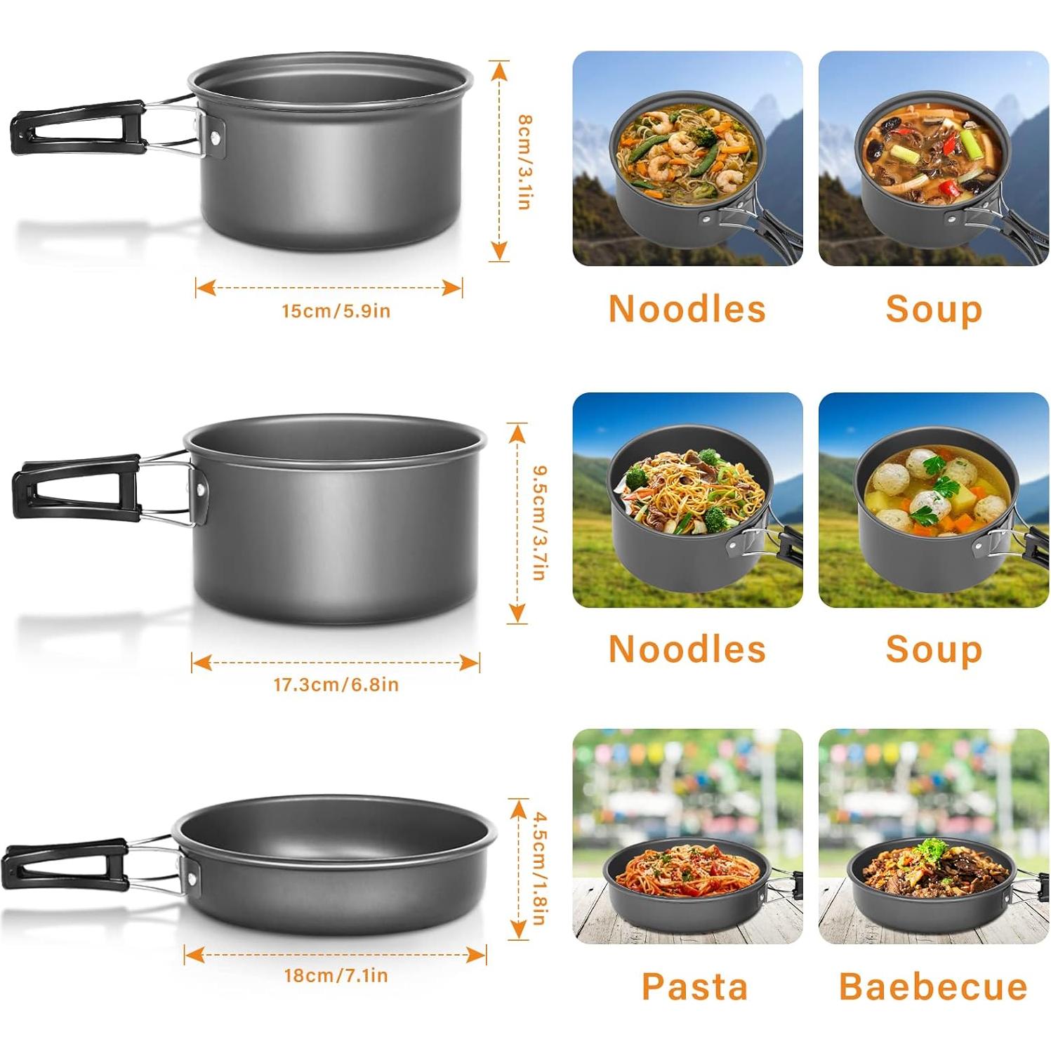 Kit de Cocina para Camping Lixada 10 Piezas Liviano y Portátil