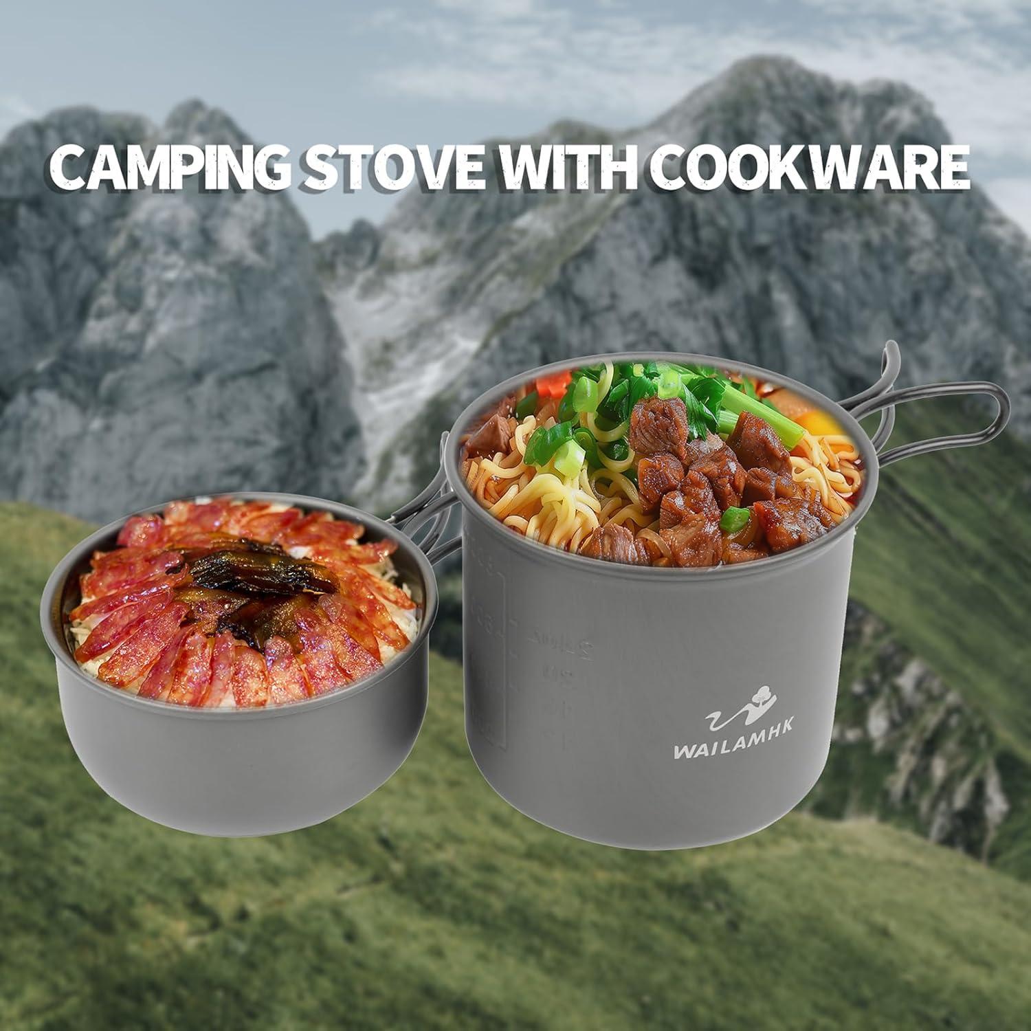 Kit de Cocina para Camping WAILAMHK 17 Piezas Aluminio 3 Personas