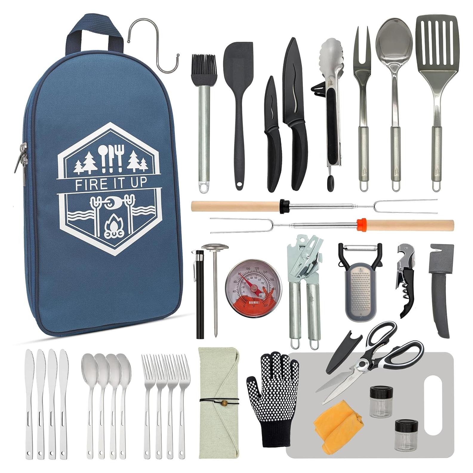 Conjunto de Utensilios de Cocina para Camping BOMKI 35 Piezas