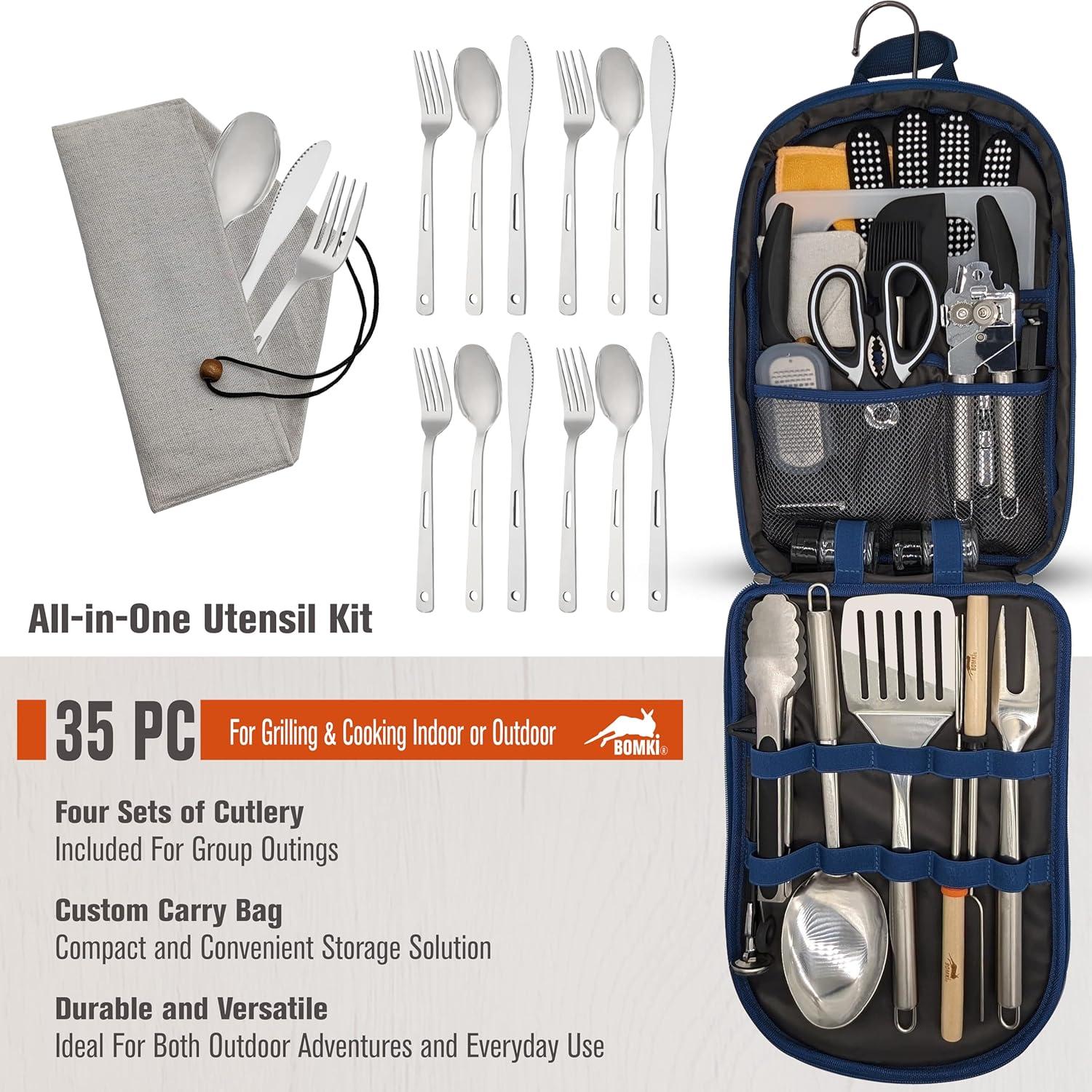 Conjunto de Utensilios de Cocina para Camping BOMKI 35 Piezas