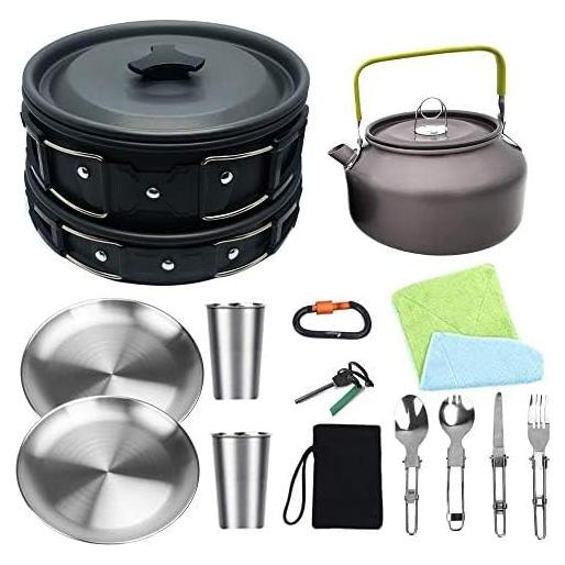 Juego de Utensilios de Cocina para Camping Bisgear - 16 Piezas