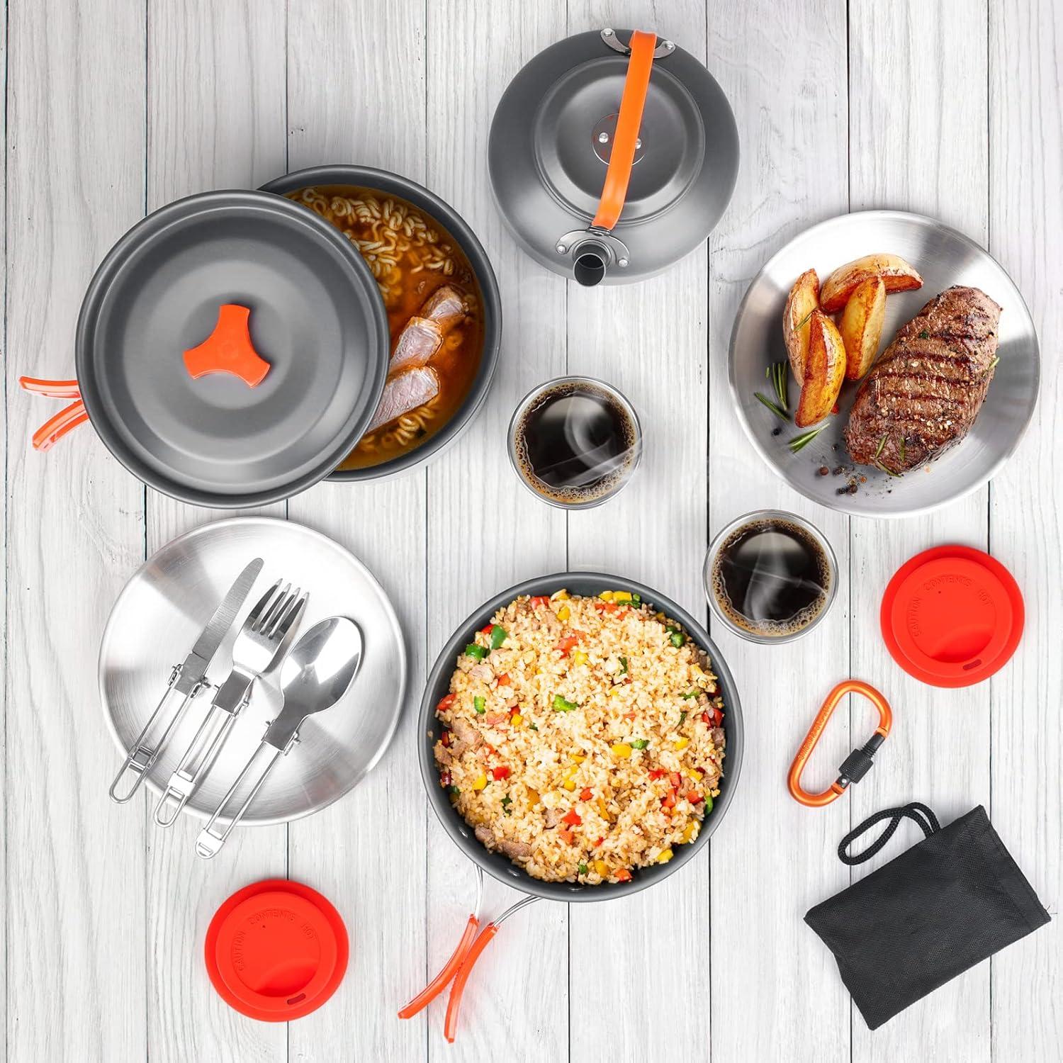 Juego de Utensilios de Cocina para Camping Bisgear - 16 Piezas