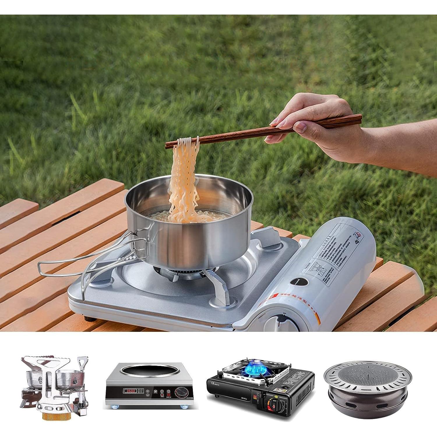 Juego de Utensilios de Cocina para Camping Tiiyee - Acero Inoxidable