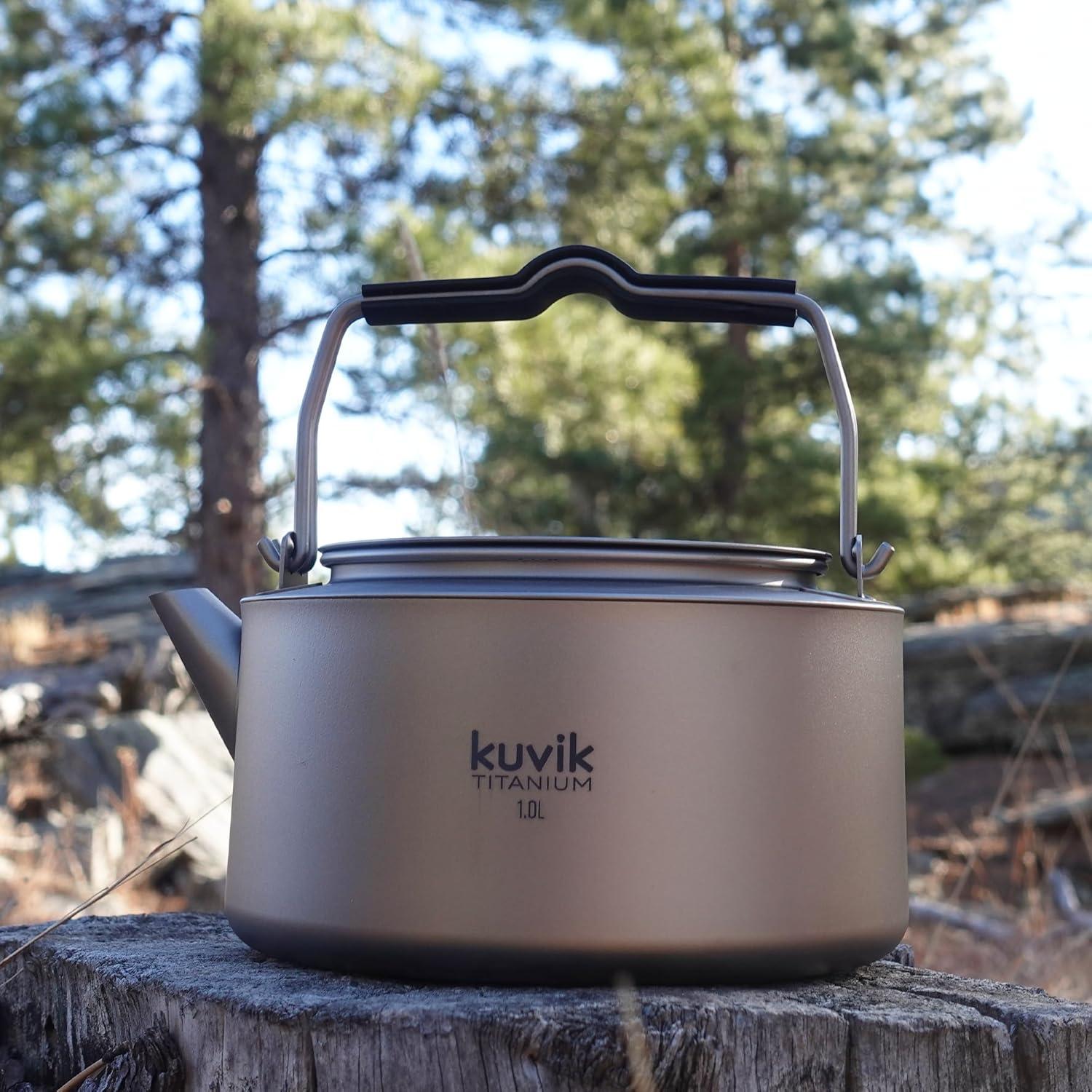 Hervidor de Titanio Kuvik 1.0L Ultraligero para Camping