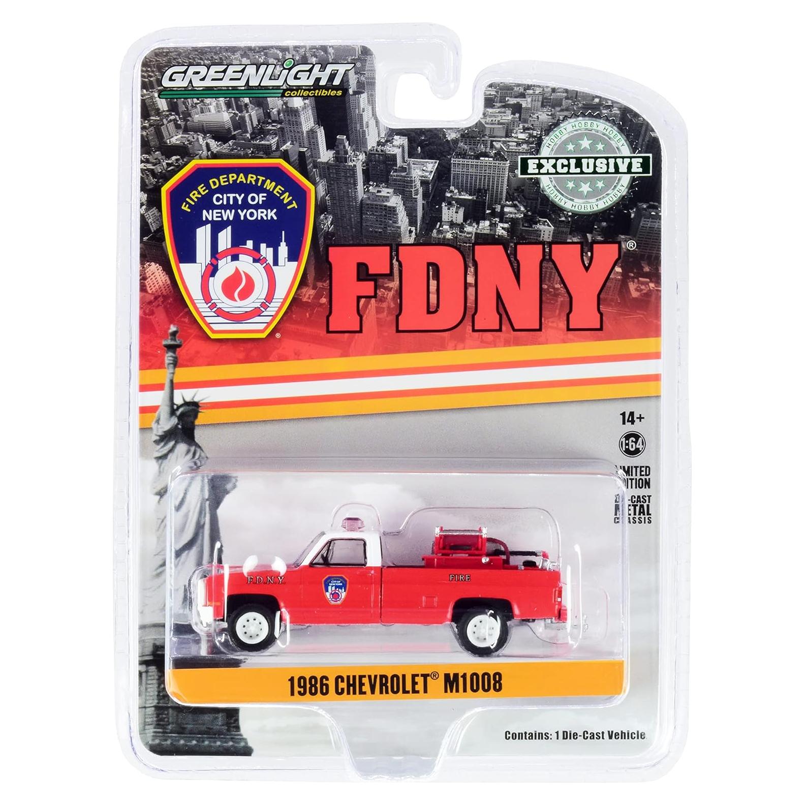 Camión Pickup Chevrolet M1008 1986 Rojo Bomberos FDNY 1/64