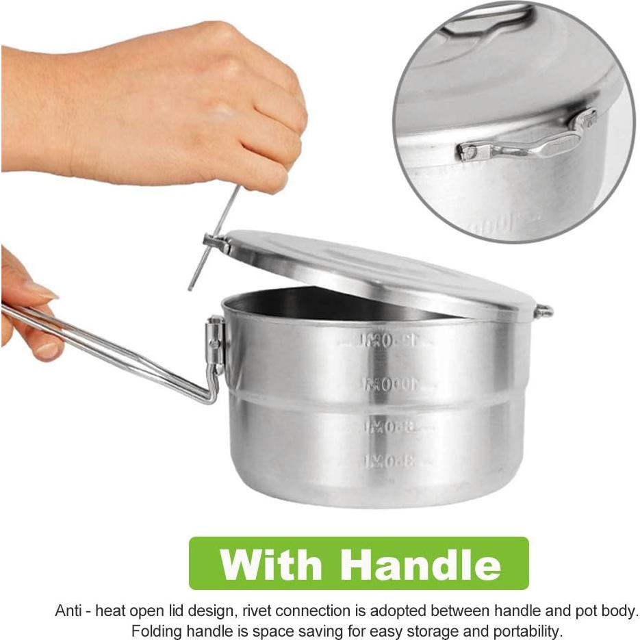 Olla de Cocina de Acero Inoxidable EKDJKK 1.5L Plegable