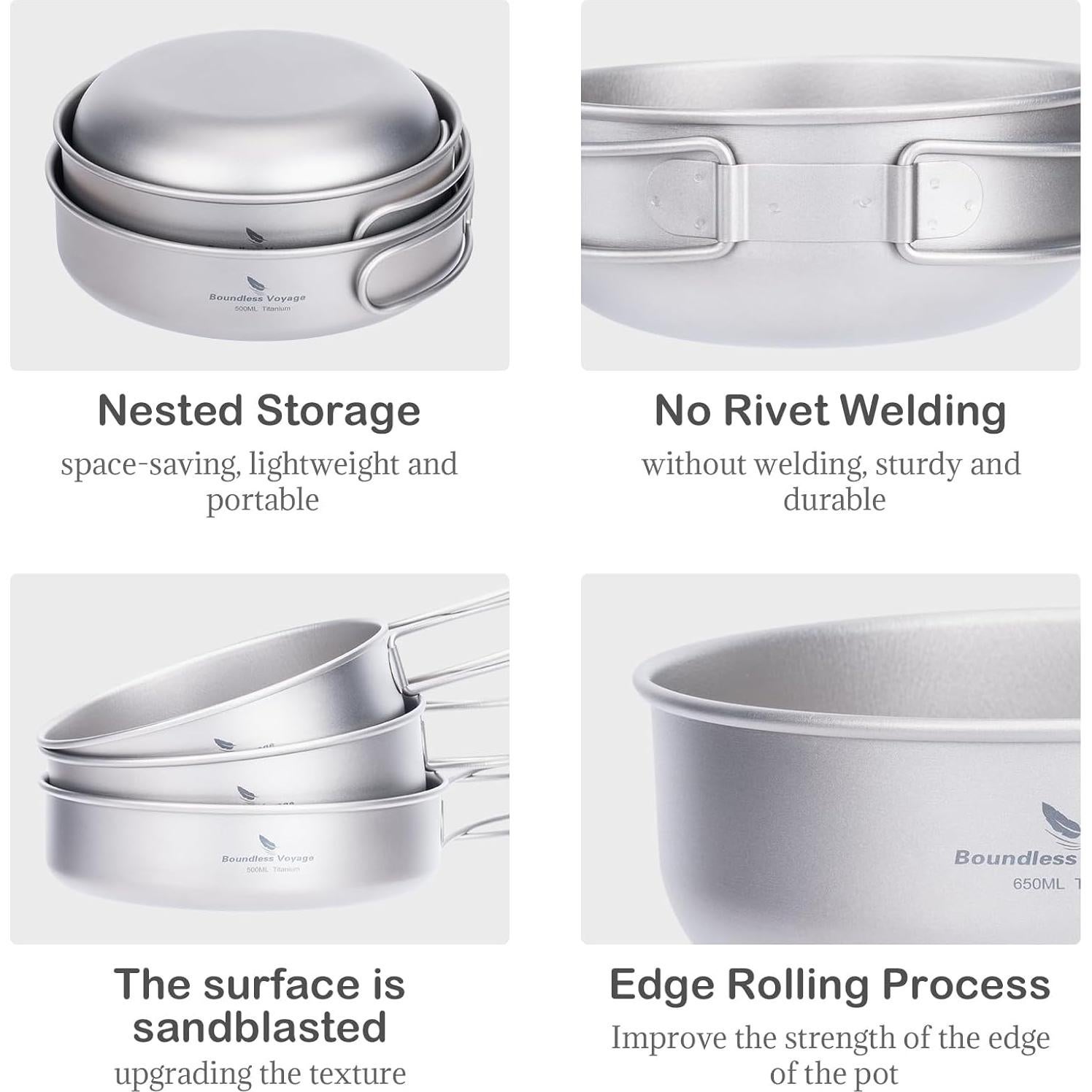 Juego de Cocina de Titanio Usharedo 3 en 1 - 233g