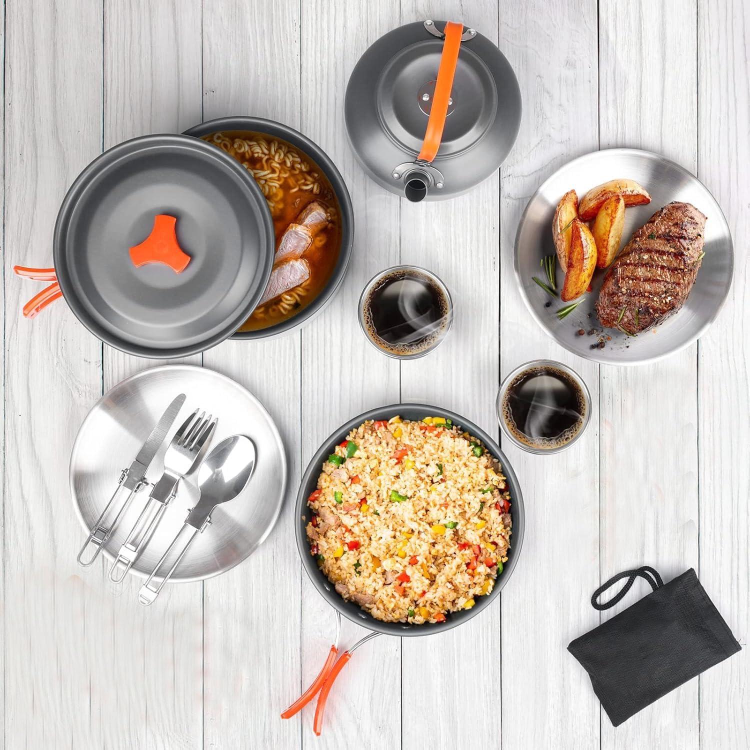 Juego de Utensilios de Cocina para Camping Bisgear 16 Piezas