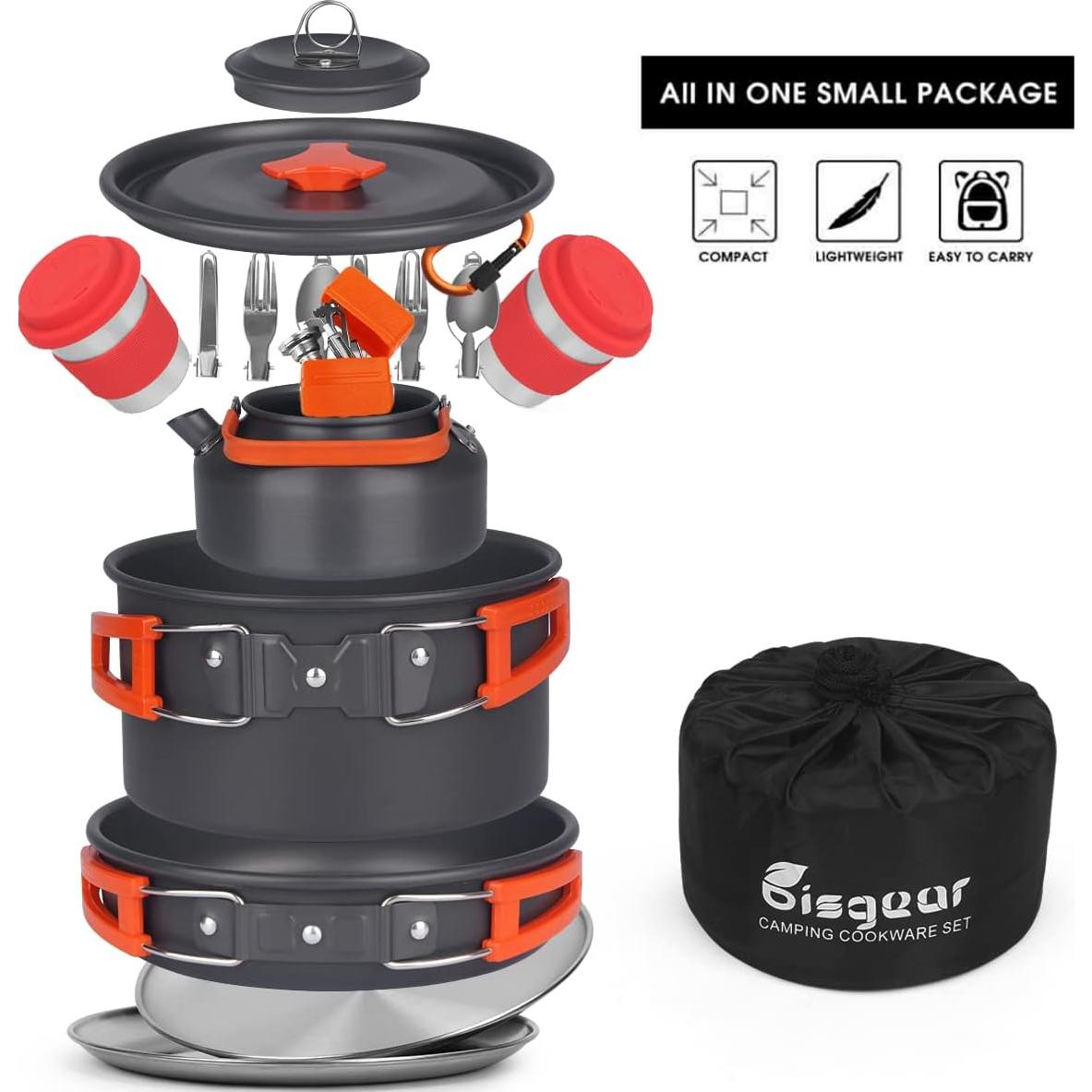 Juego de Utensilios de Cocina para Camping Bisgear 16 Piezas