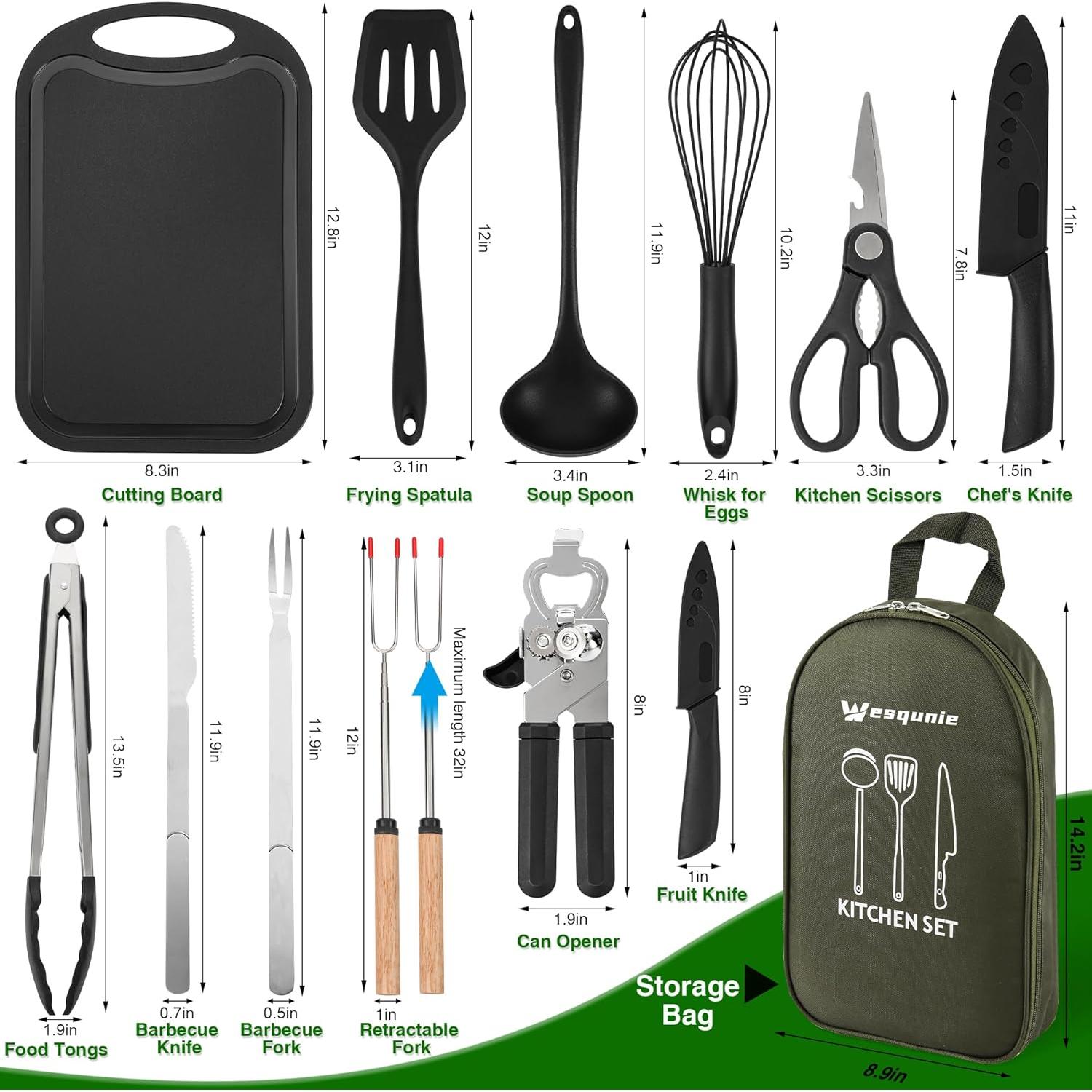 Juego de Utensilios de Cocina para Camping Wesqunie 14 Piezas