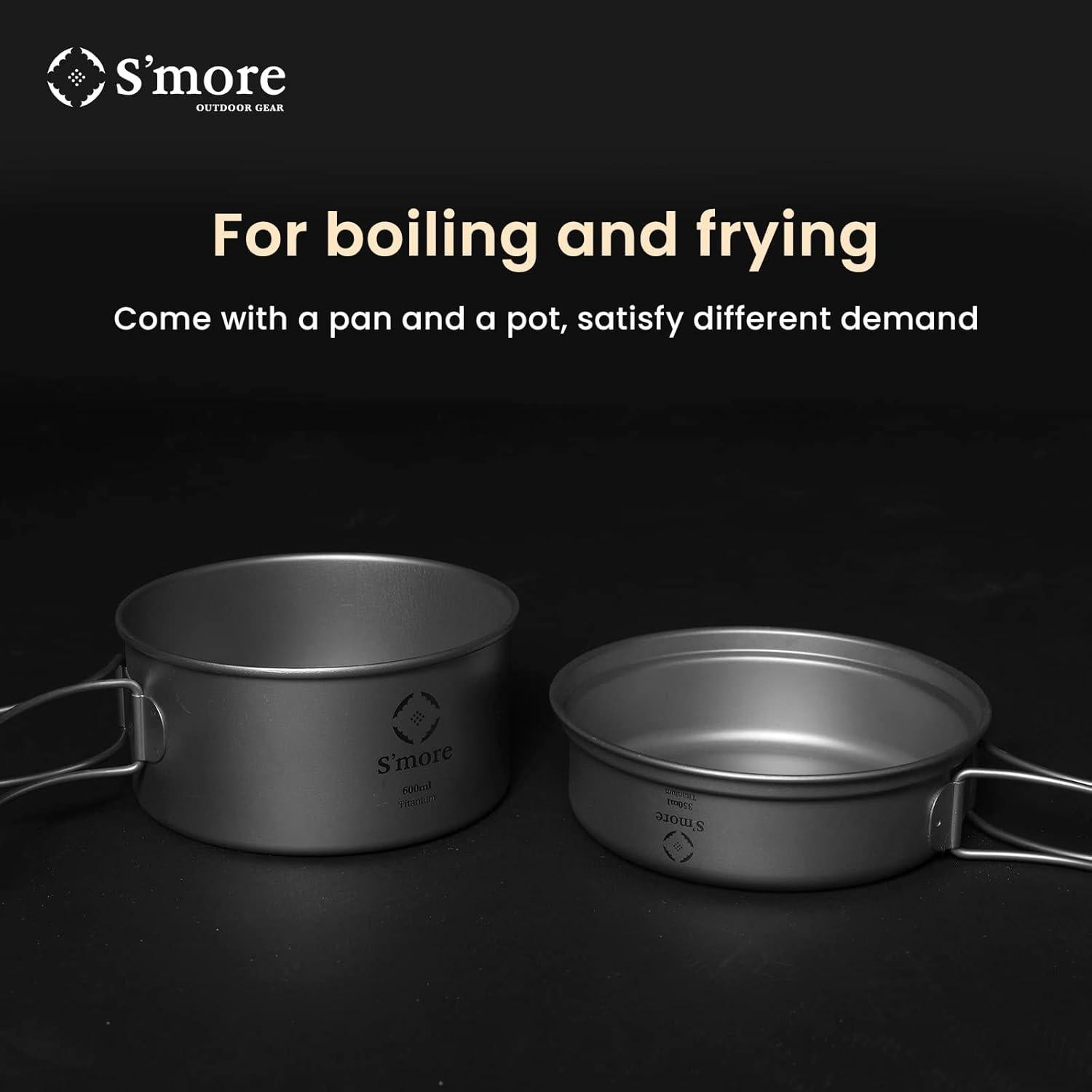 Set de Cocina de Titanio S'more 2 en 1 Ultraligero 600ml