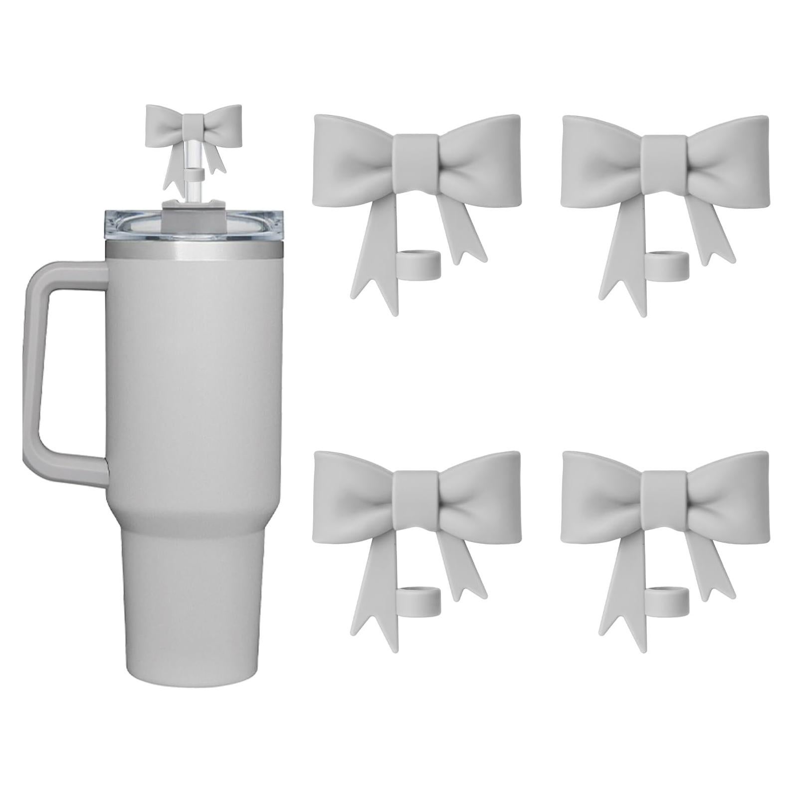 Cubiertas de Pajita DJAIOD 4 Pcs Silicona Gris 10mm