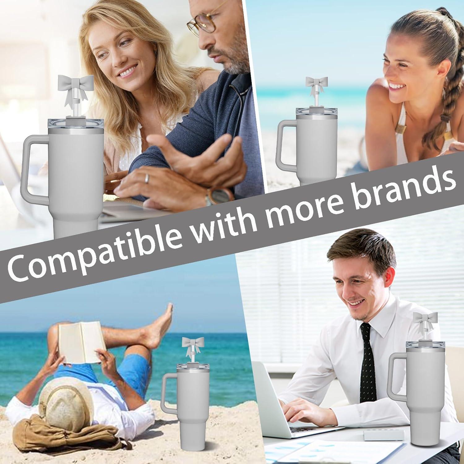 Cubiertas de Pajita DJAIOD 4 Pcs Silicona Gris 10mm