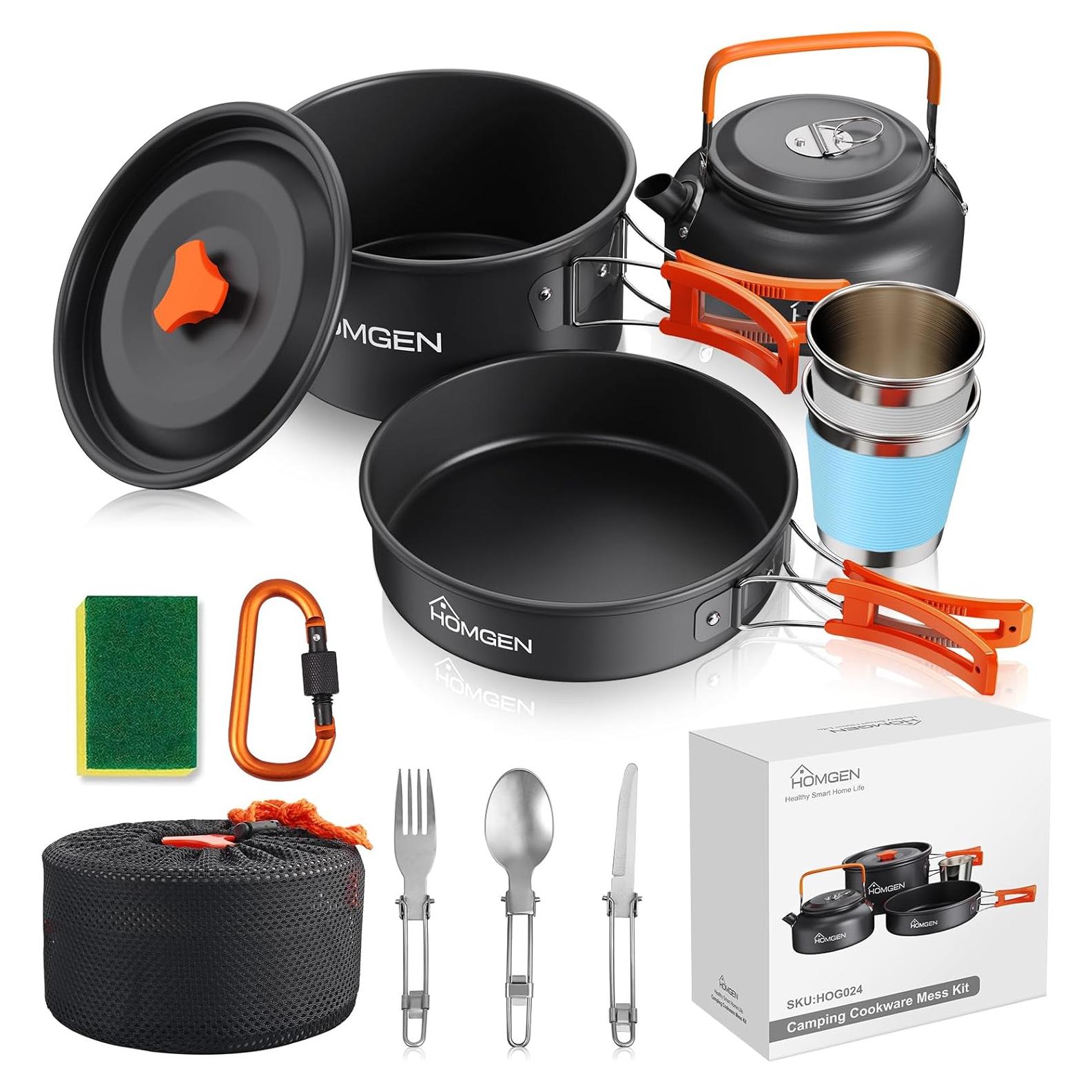 Juego de Cocina Portátil HOMGEN para Camping 2-3 Personas