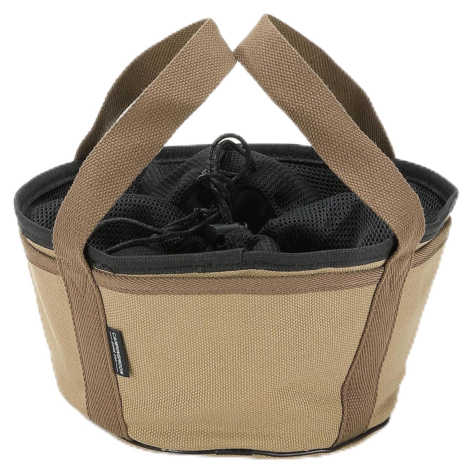 Dutch Oven Bag for 8-inch Dutch Oven w/o Feet Canvas Extra Thick Round Cooking System Storage Bag Stock Pot Case DO-27-BK