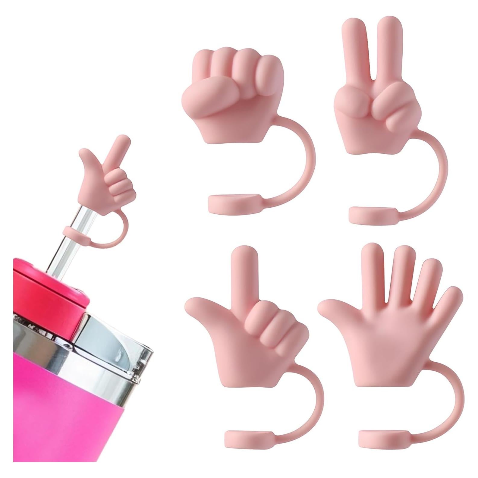 Paquete de 4 Toppers de Popote HIENAJ Rosa para Stanley 30-40 oz