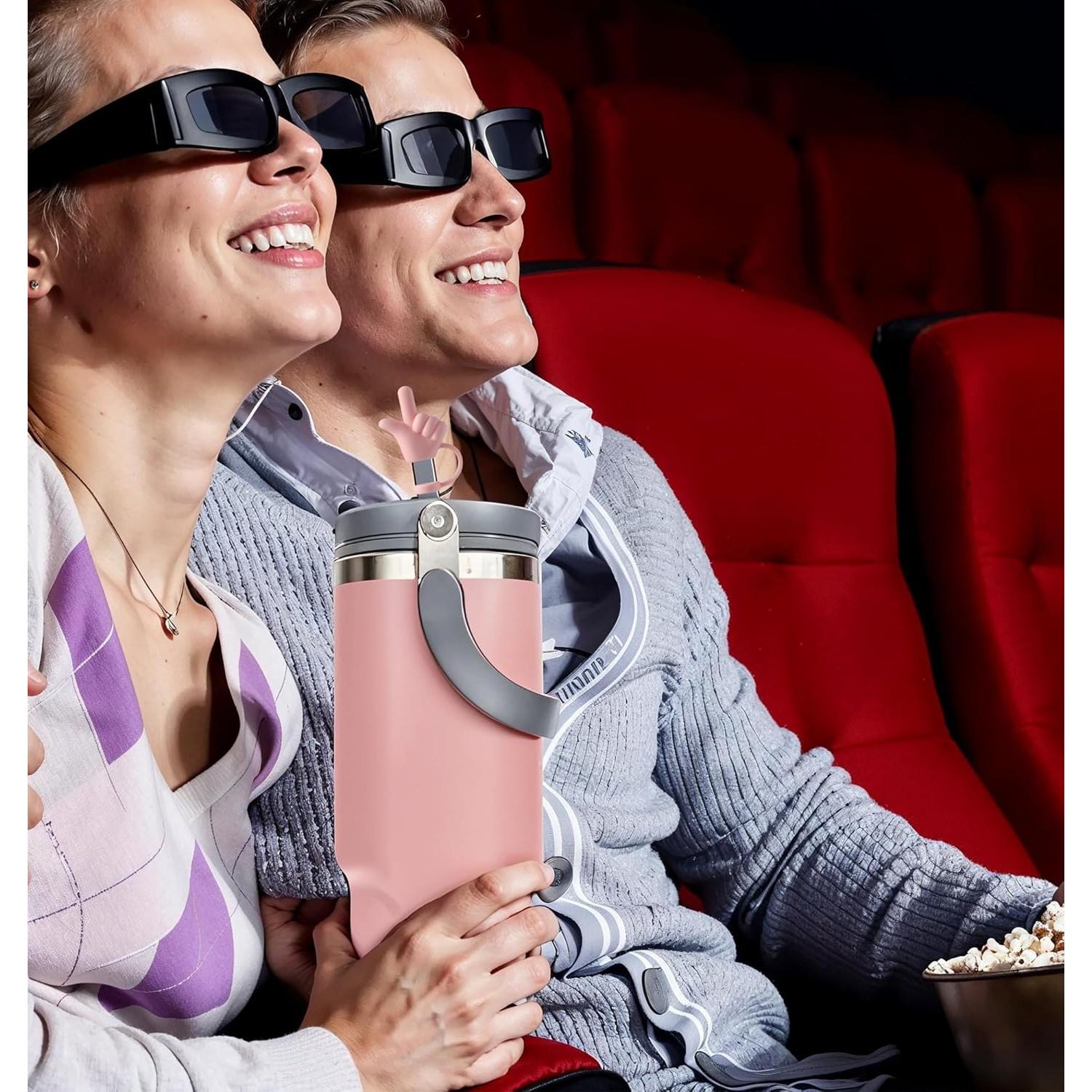 Paquete de 4 Toppers de Popote HIENAJ Rosa para Stanley 30-40 oz