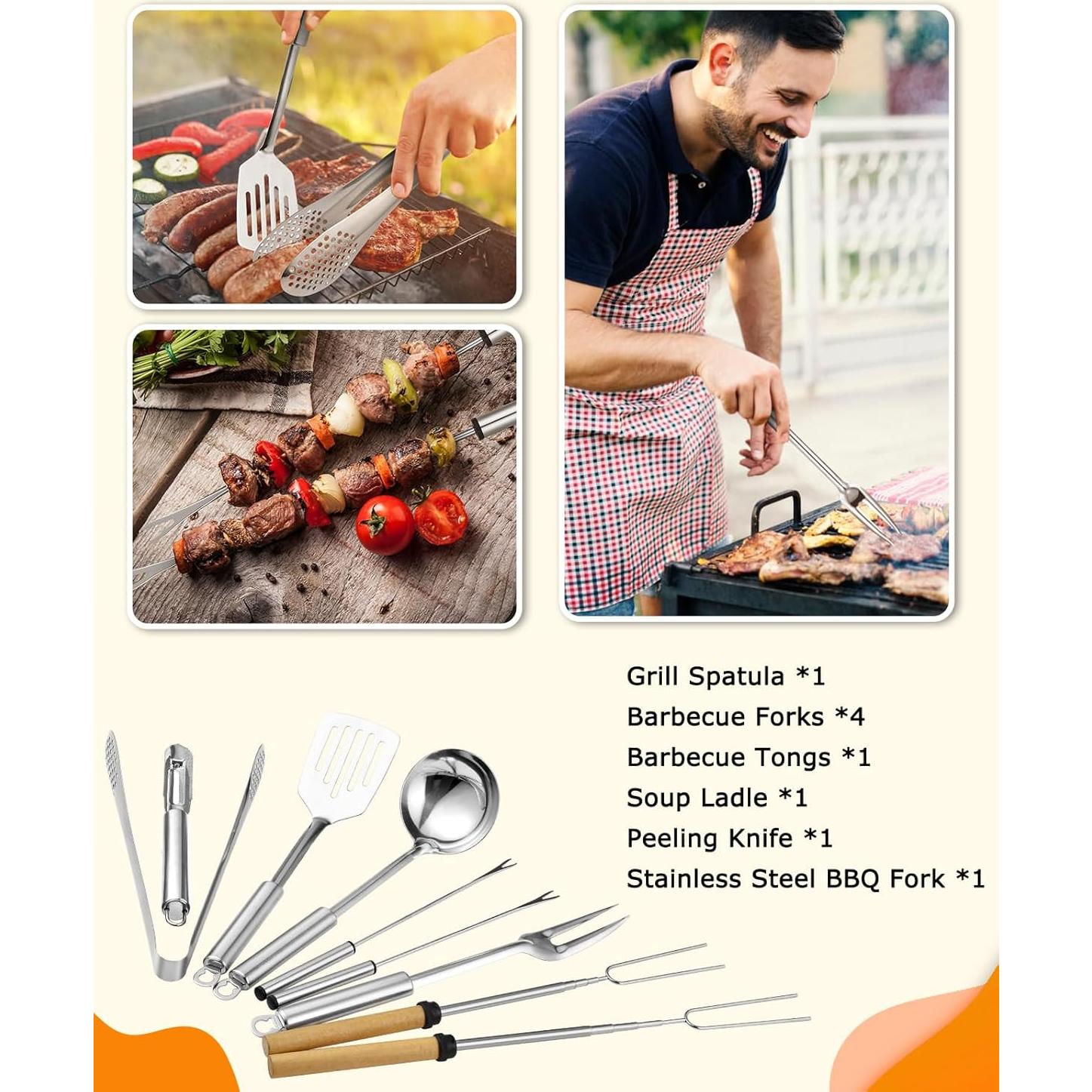 Juego de Cocina Camping Hozzen 33 Piezas Acero Inoxidable