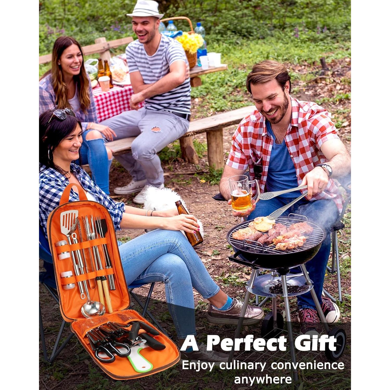 Juego de Cocina Camping Hozzen 33 Piezas Acero Inoxidable