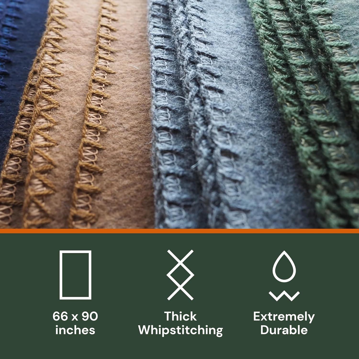 Manta de lana merino gris Woolly Mammoth 167x229 cm