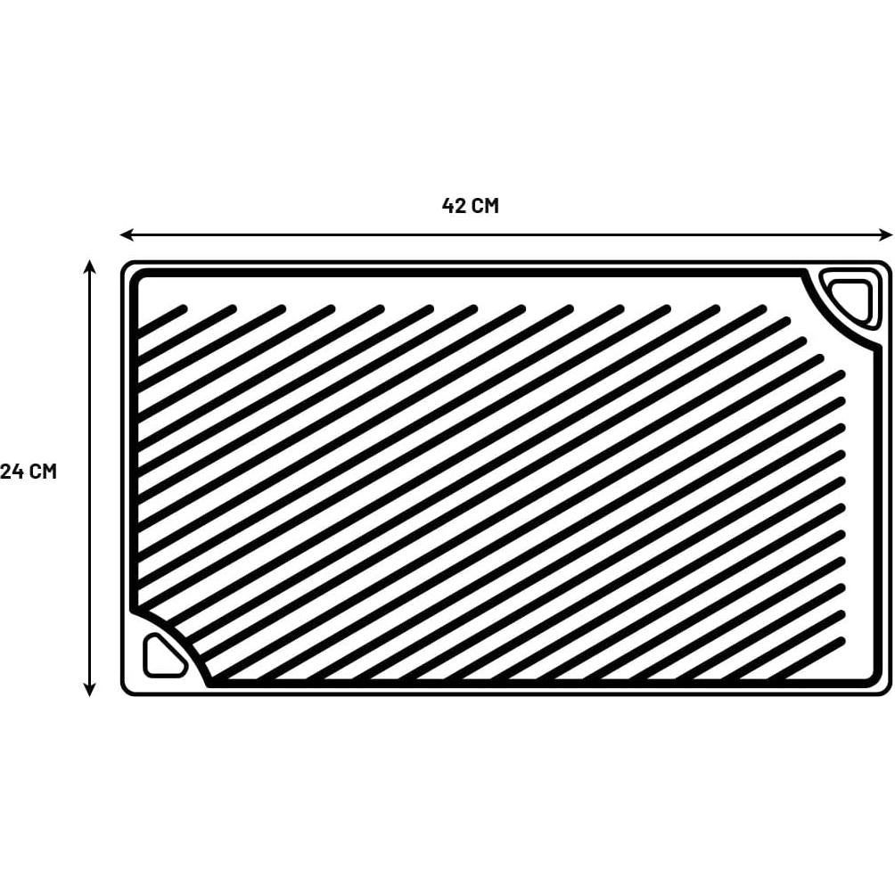 Plancha Reversible Lodge de Hierro Fundido 42.5 x 24.1 cm