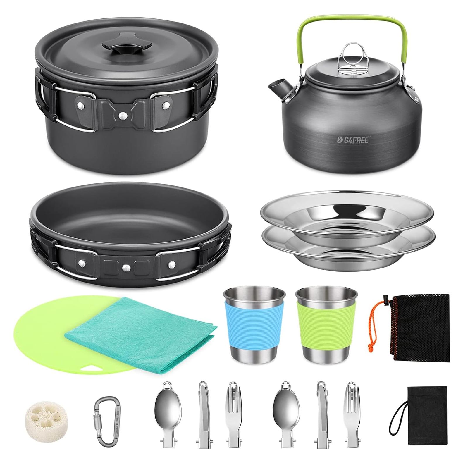 Kit de Cocina para Camping G4Free 19 Piezas Antiadherente