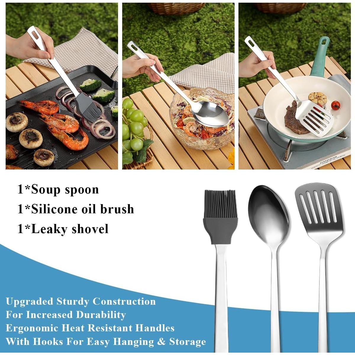 Juego de Cocina para Camping Kyraton 15 Piezas Acero Inoxidable