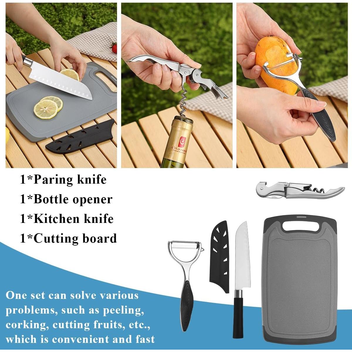 Juego de Cocina para Camping Kyraton 15 Piezas Acero Inoxidable